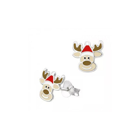 Sterling silver reindeer earrings