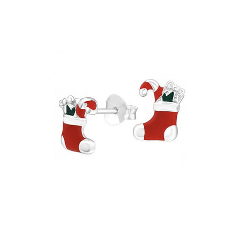 Sterling silver stocking earrings