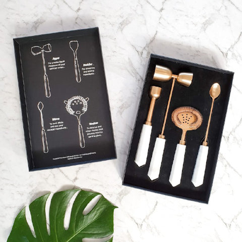 Marble & Copper cocktail set