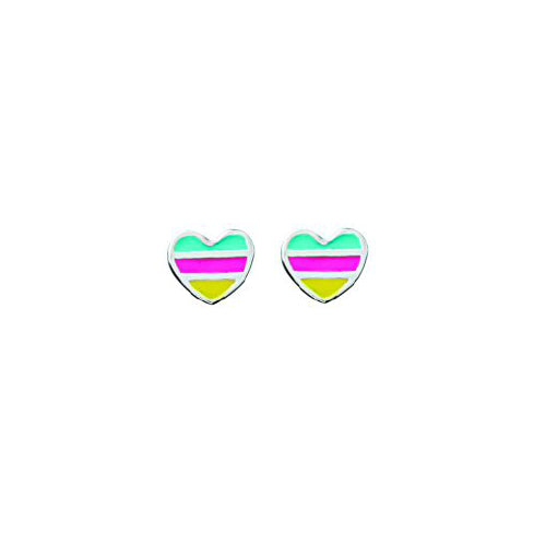 Sterling silver heart studs