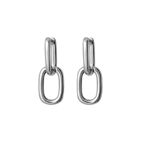 Sterling silver link earrings