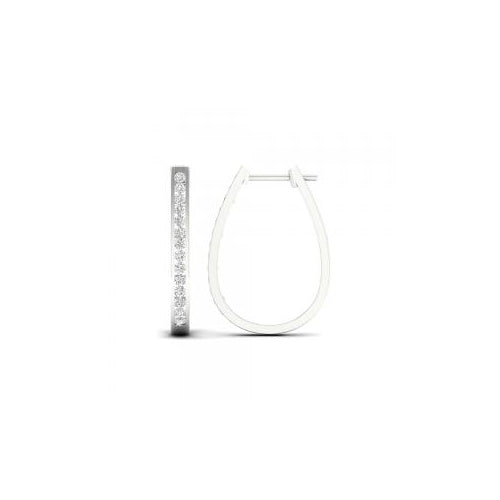 Sterling silver Diamond huggie earrings