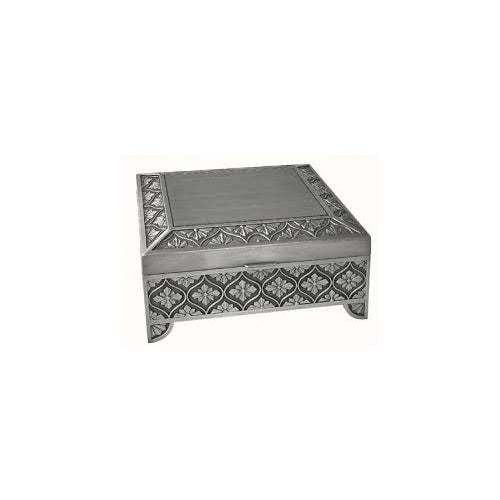 Pewter Rectangle Footed Jewel Box