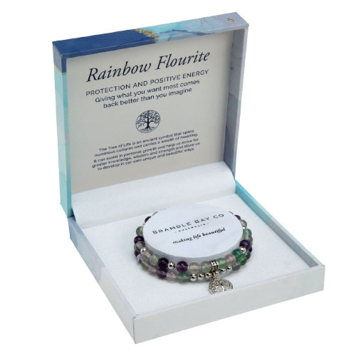 Rainbow Flourite Duo Bracelet