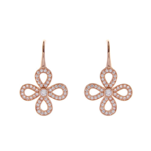Sterling silver rose plated earrings.