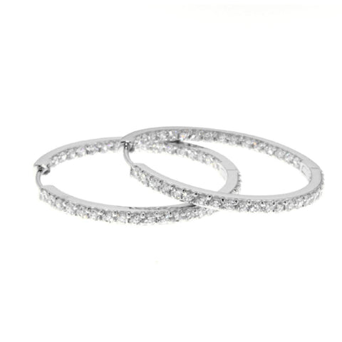 Sterling silver CZ hoop earrings