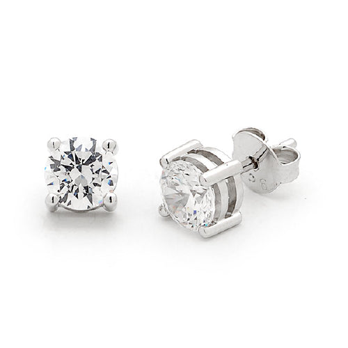 9ct White Gold Diamond Studs
