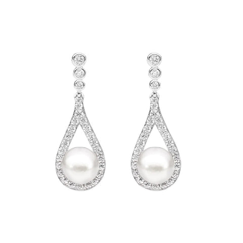 Sterling silver pearl earrings