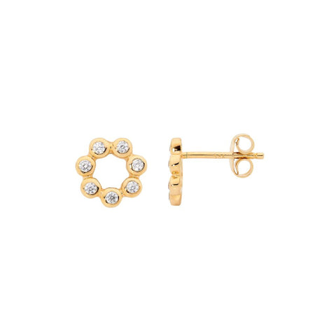 Circle cubic zirconia studs