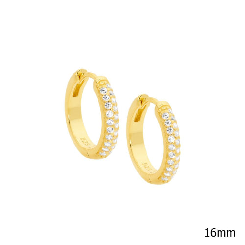 Gold plated CZ hoops