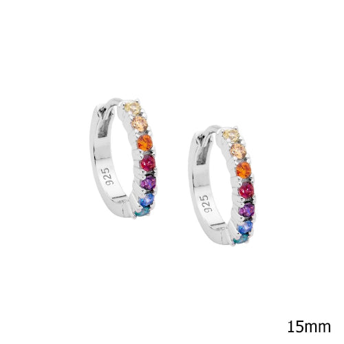 Sterling Silver Multi CZ earrings.