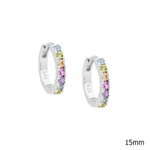 Sterling silver pastel CZ hoops