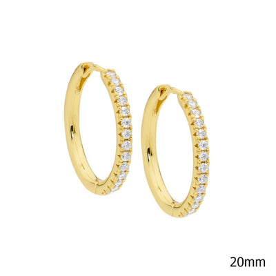 Gold plated CZ hoops