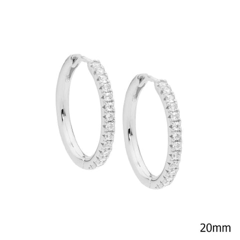 Ellani Jewellery Hoop Earrings Silver