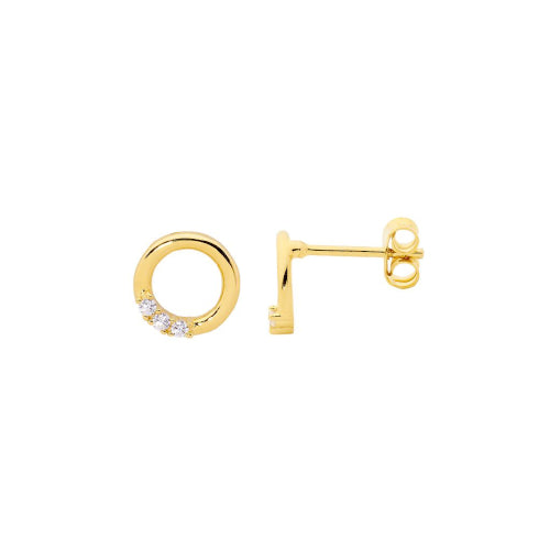 Sterling silver open circle earrings