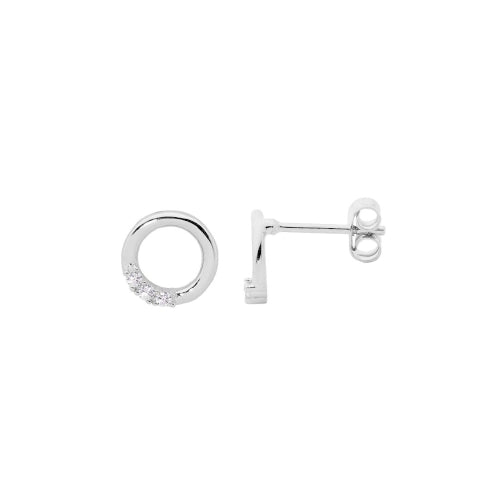Open circle stud earrings