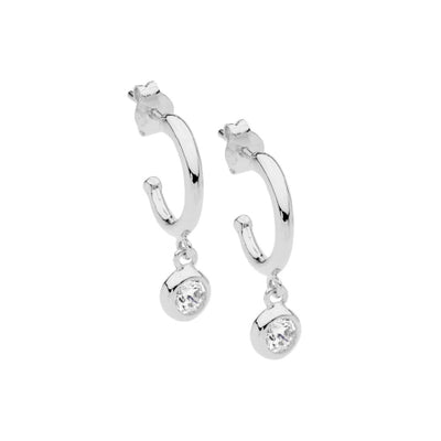 Sterling silver Cz hoop earring