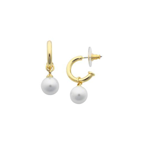 Fleur Gold Pearl Earrings
