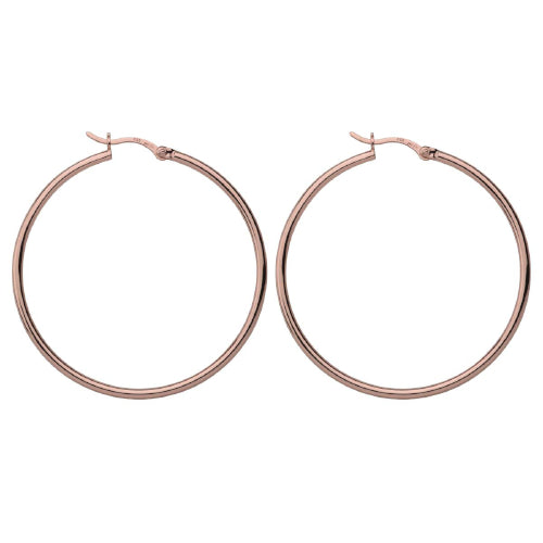 Sterling silver rose gold hoops