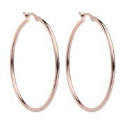 Sterling silver rose gold hoops