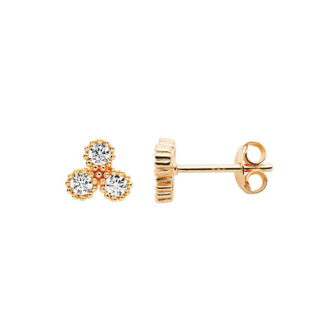 Sterling silver gold plated cz earrings