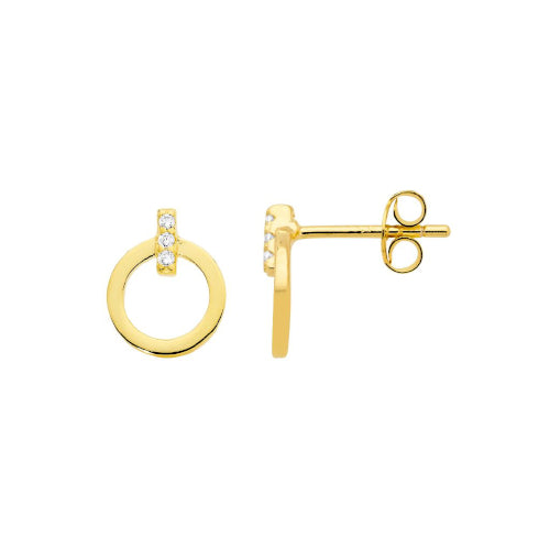Sterling silver gold plated cz earrings