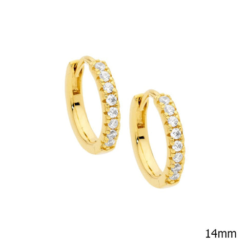 Sterling silver gold plated cz earrings
