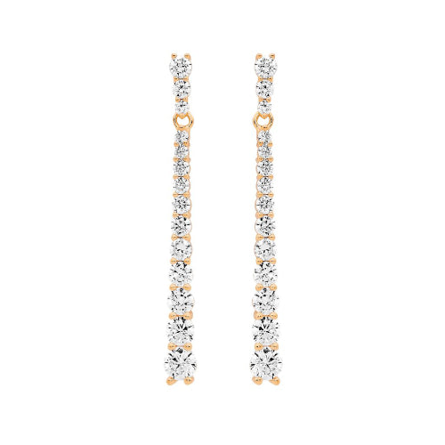 Sterling silver CZ drop earrings