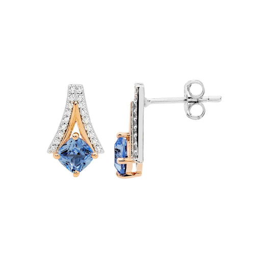 Sterling silver two tone earrings