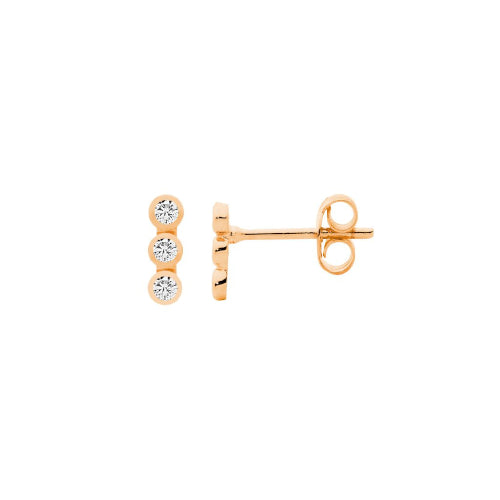 Sterling silver gold plated CZ earrings