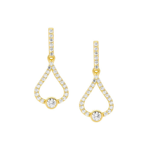 Sterling silver CZ drop earrings