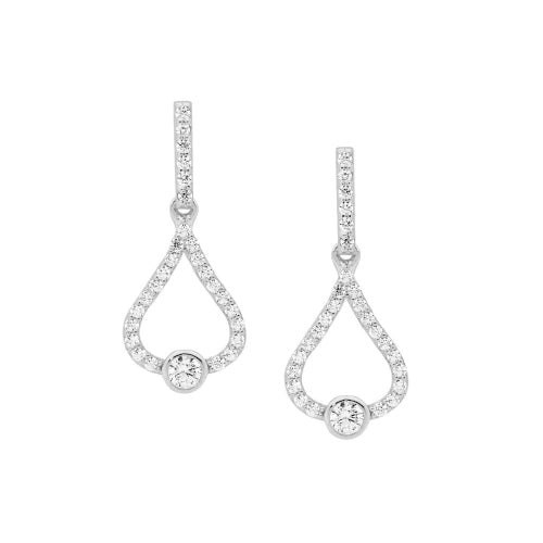 Sterling silver CZ drop earrings