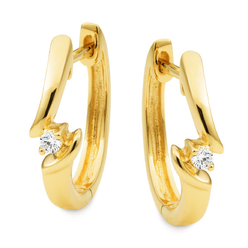 9ct Diamond huggie earrings