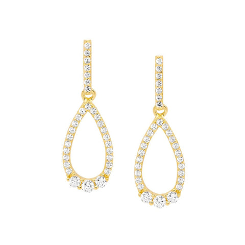 Gold plated tear drop earrings