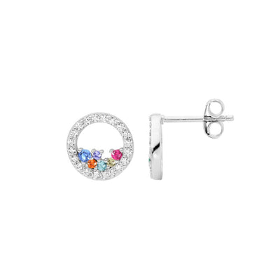 Sterling silver open circle earrings