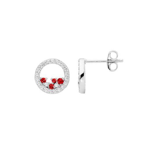 Sterling silver open circle earrings