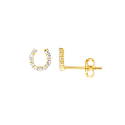 Gold plated horseshoe earrings