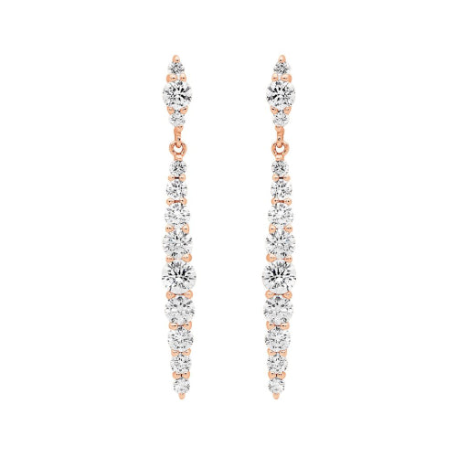 Rose gold plated CZ earrings