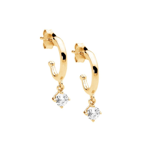 Gold plated CZ hoops