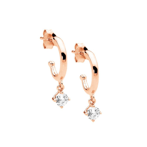 Rose gold plated hoops