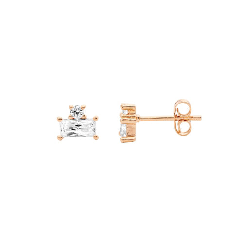 Rose plated CZ earrings