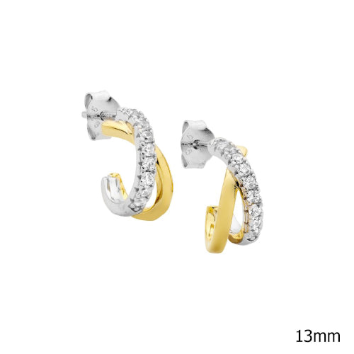 Gold plated & cubic zirconia earrings