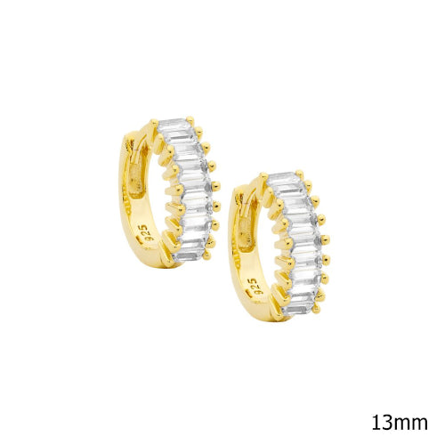 Cubic Zirconia huggie earrings