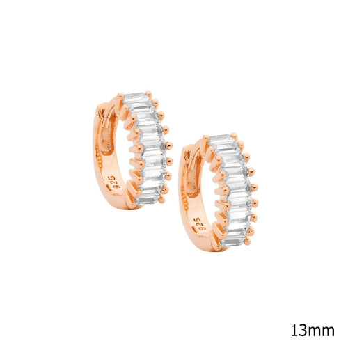 Rose gold Cubic Zirconia hoops