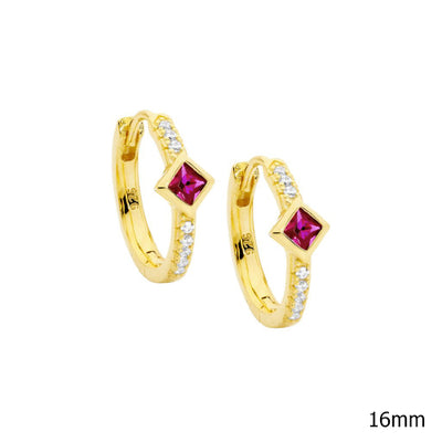 Red cubic zirconia earrings