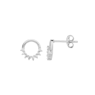 Open circle CZ earrings