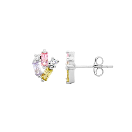 Multi pastel cz earrings