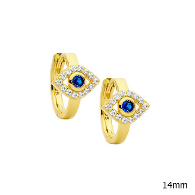 Evil eye hoop earrings