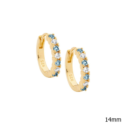 Gold plated cubic zirconia huggies
