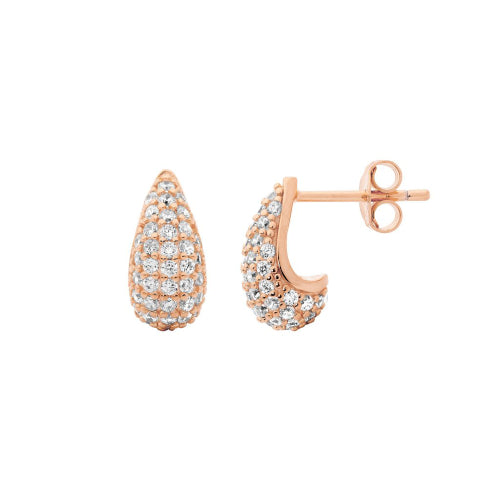 Pave drop earrings
